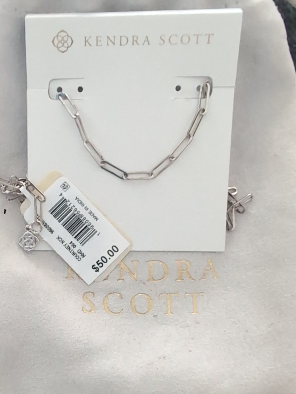 Kendra Scott Silver Paperclip Link Bracelet Necklace